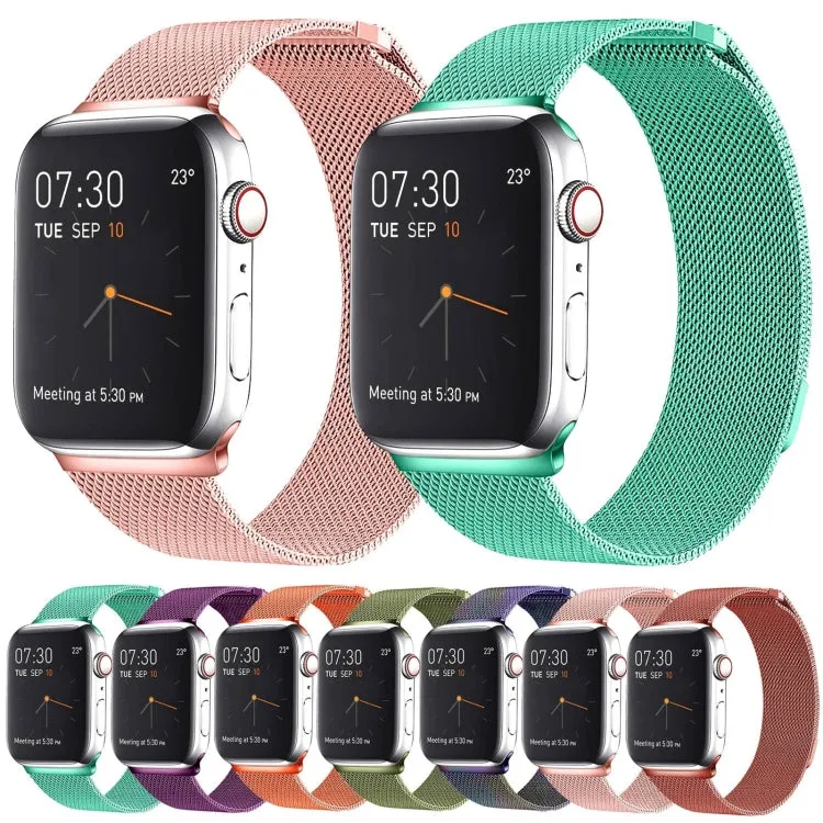 Milanese Loop Magnetic Stainless Steel Watch Band for Apple Watch Ultra 49mm&Watch Ultra 2 49mm / Series 10 46mm / 9&8&7 45mm / SE 3&SE 2&6&SE&5&4 44mm / 3&2&1 42mm(Pink)