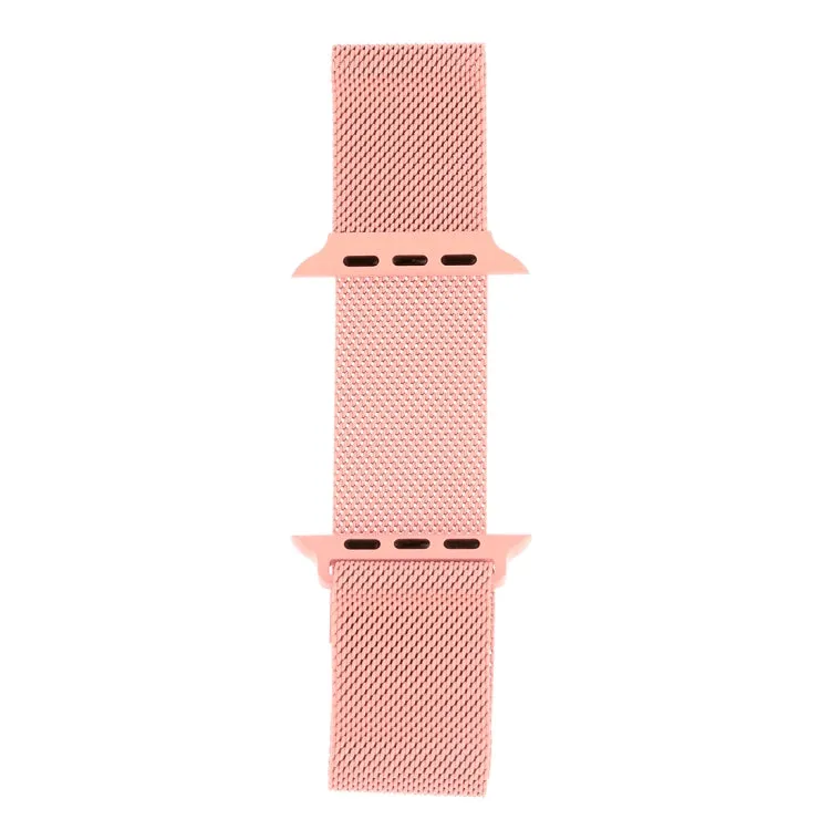 Milanese Loop Magnetic Stainless Steel Watch Band for Apple Watch Ultra 49mm&Watch Ultra 2 49mm / Series 10 46mm / 9&8&7 45mm / SE 3&SE 2&6&SE&5&4 44mm / 3&2&1 42mm(Pink)