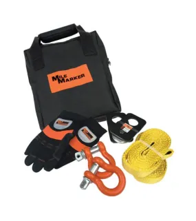 Mile Marker 19-00105 Winch Accessories Kit ATV/UTV Includes Straps Gloves Shackle 8k Snatch Block