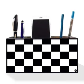 Mobile Stand and Pen Holder for Office & Study Table - Chess Pattern