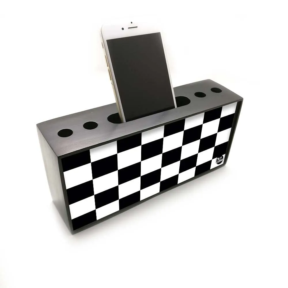 Mobile Stand and Pen Holder for Office & Study Table - Chess Pattern