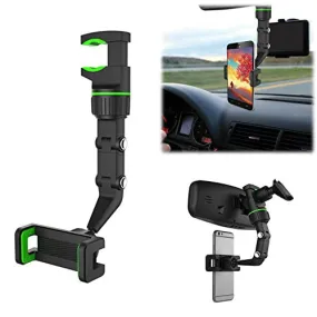 Multifunctional Rear-view Mirror Phone Holder, 360° Mount, Universal Rotating Car Phone Stand and GPS Holder, Mount for Car Home Kitchen Most Phones