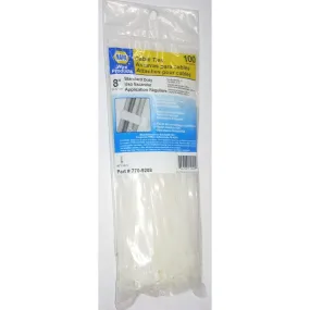 Napa 770-9208 Standard Duty White Cable Ties 0.19 x 8" Long Nylon 6/6 100 pk