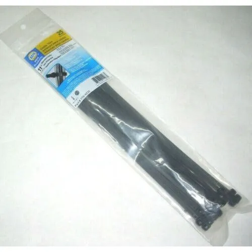 Napa 770-9230 Standard Black Cable Ties 0.19 x 11" Long Nylon 6/6 25 pk