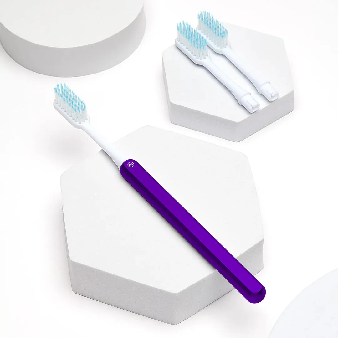 NEW Purple Toothbrush   2 brush heads