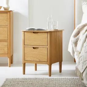 Norway Oak Wooden Bedside Table (Damaged)