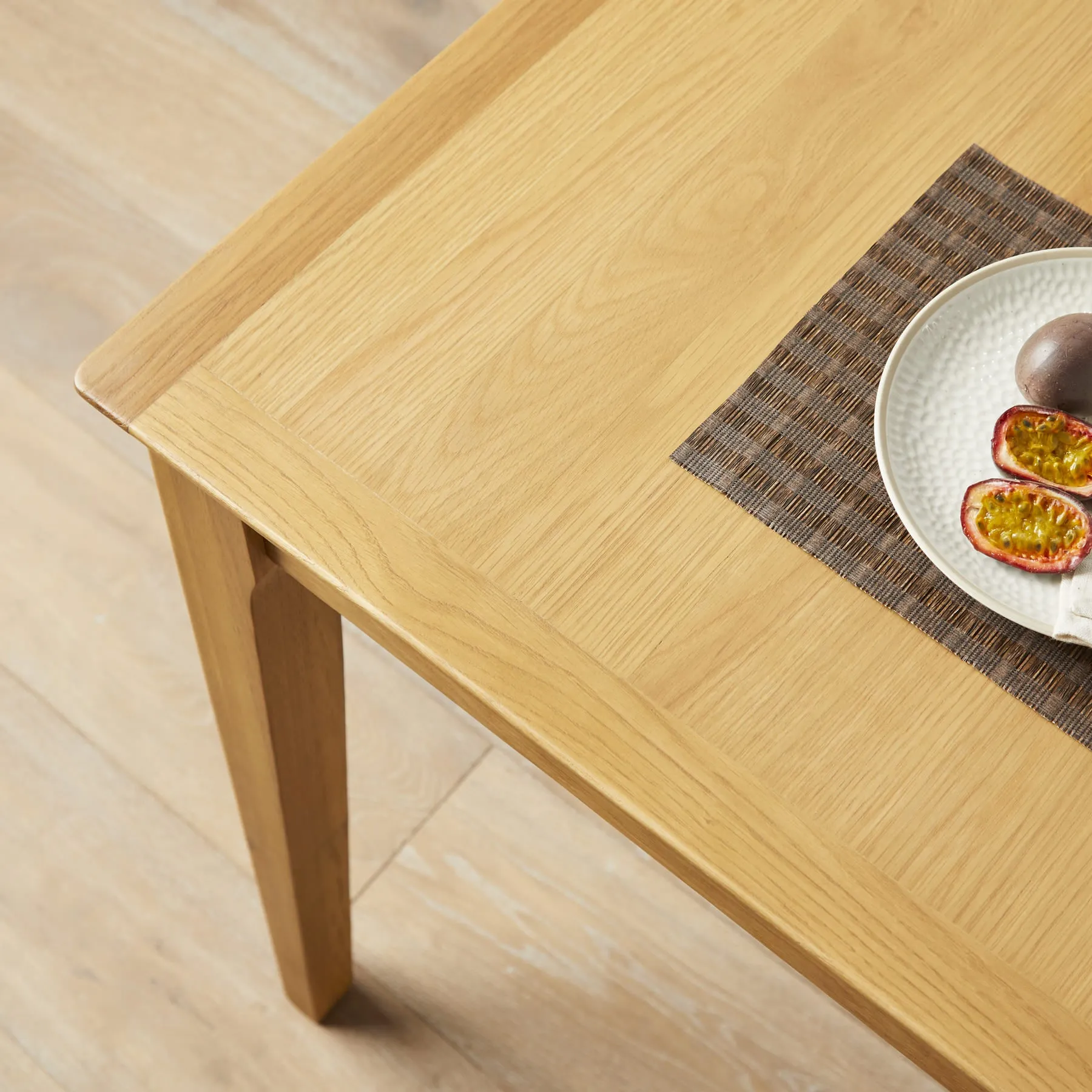 Oak Dining Table with Extendable Leaf