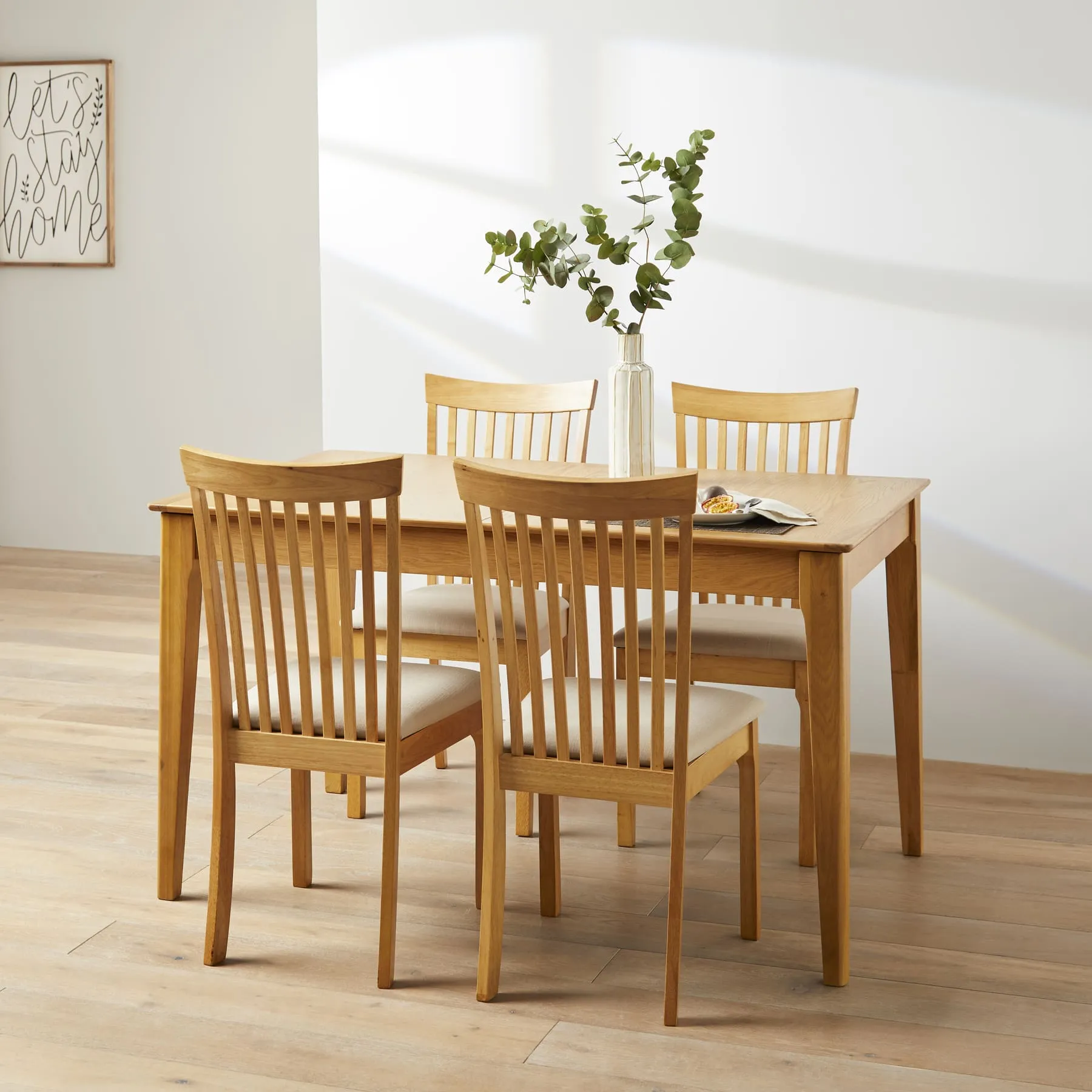 Oak Dining Table with Extendable Leaf