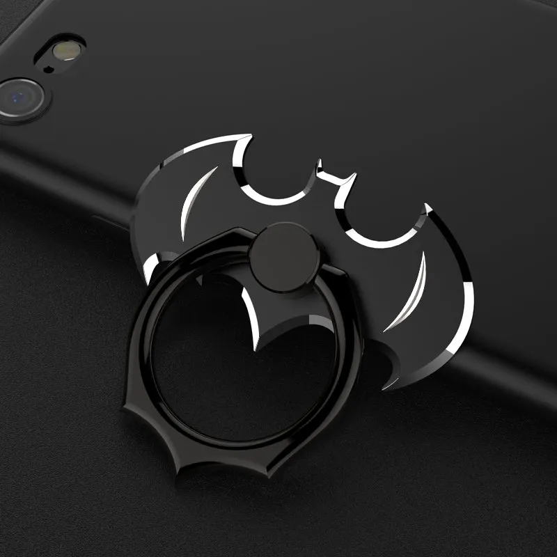 Oatsbasf Batman 360° Rotating Anti-drop Full Metal Finger Ring Grip Phone Holder