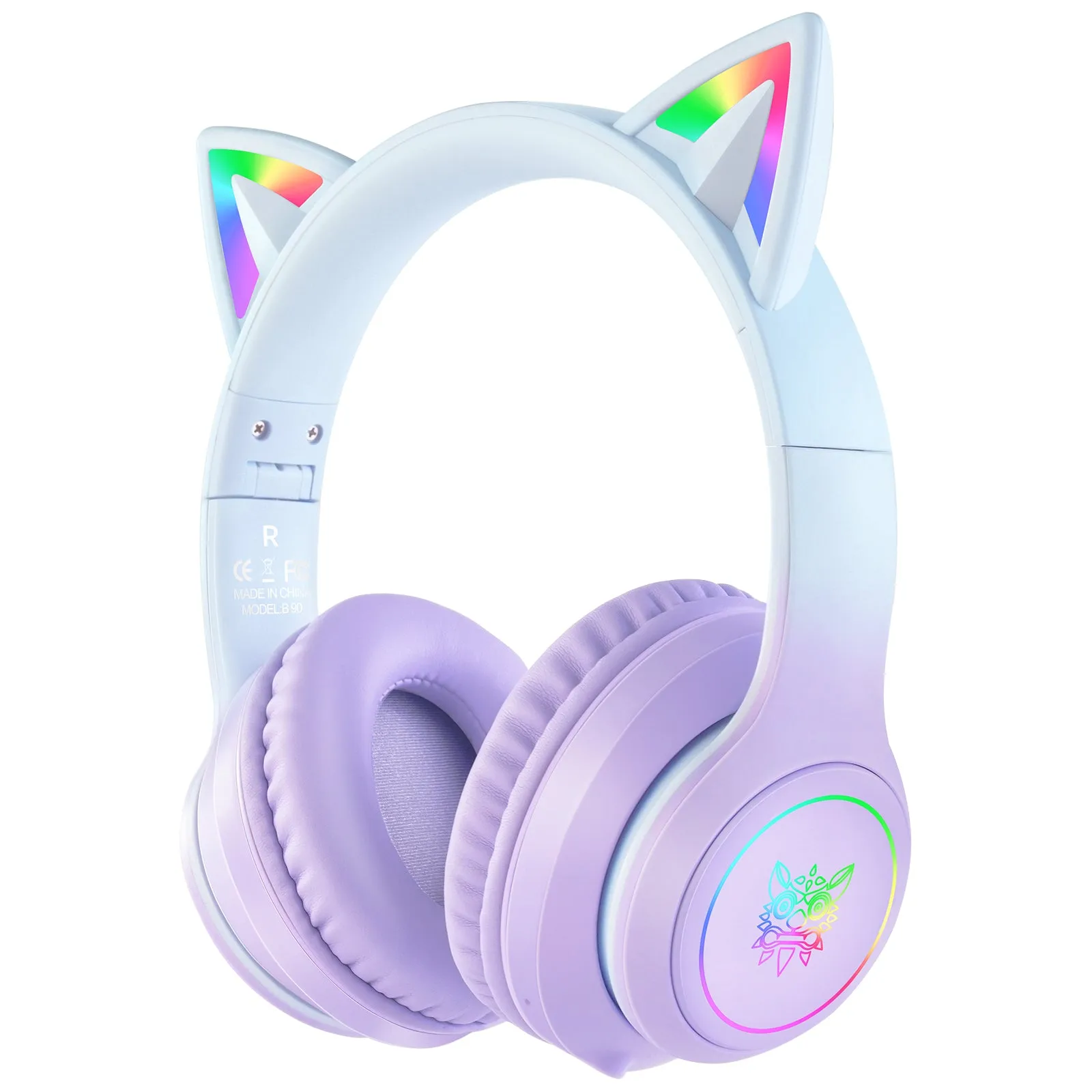 Onikuma B90 RGB Cat Ear Bluetooth 5.0 Wireless Gaming Headset