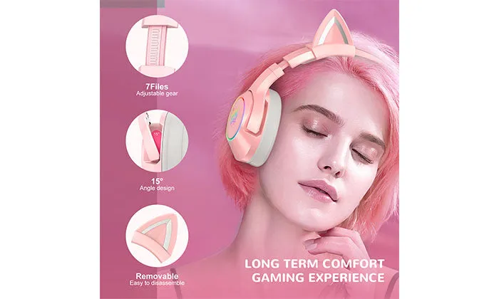 ONIKUMA K9 3.5mm Wired Gaming Headset - Removable Cat Ears