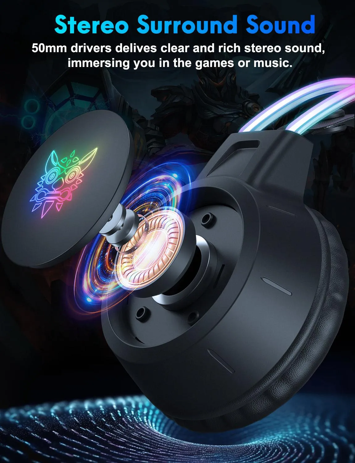 ONIKUMA X15 PRO Cat Ear Headphones, Double-Head Beam Noise Cancelling Microphone Durable Stereo Surround Gaming Headphones RGB Audifonos Alambricos Gaming Headset