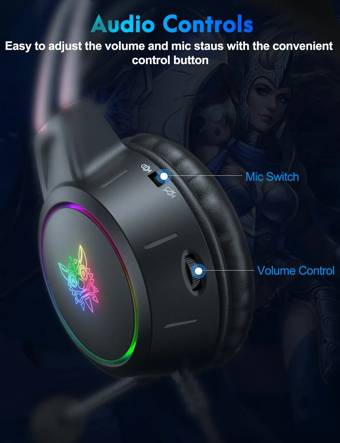 ONIKUMA X15 PRO Cat Ear Headphones, Double-Head Beam Noise Cancelling Microphone Durable Stereo Surround Gaming Headphones RGB Audifonos Alambricos Gaming Headset