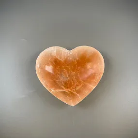 Peach Selenite Heart Charging Bowl