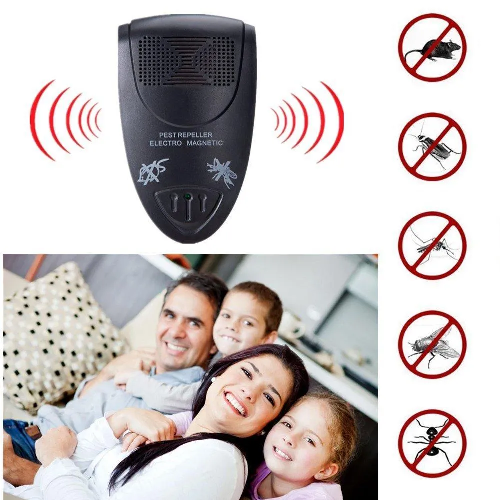 Pest Repellent, Electronic Ultrasonic Pest Repeller for Mice, Cockroaches, Mosquitoes,Spiders,Bed Bugs, Flies and more by Faladi Black (1)