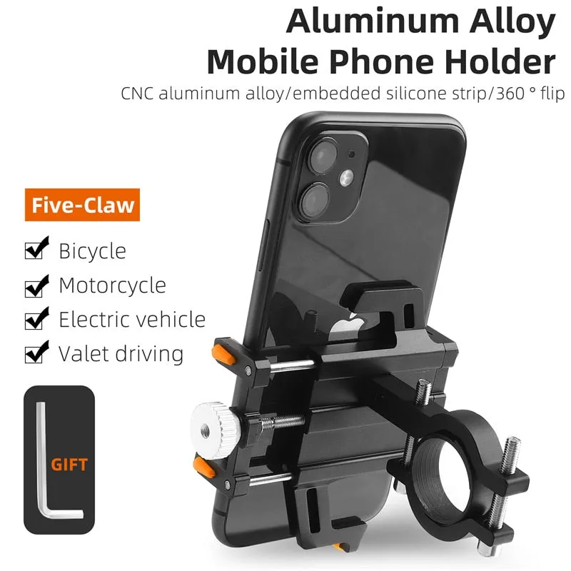 Phone Holder Motorcycle Electric Scooter Cellphone Stand Aluminum Alloy CNC Smart Phone Bracket Bicycle Accessories