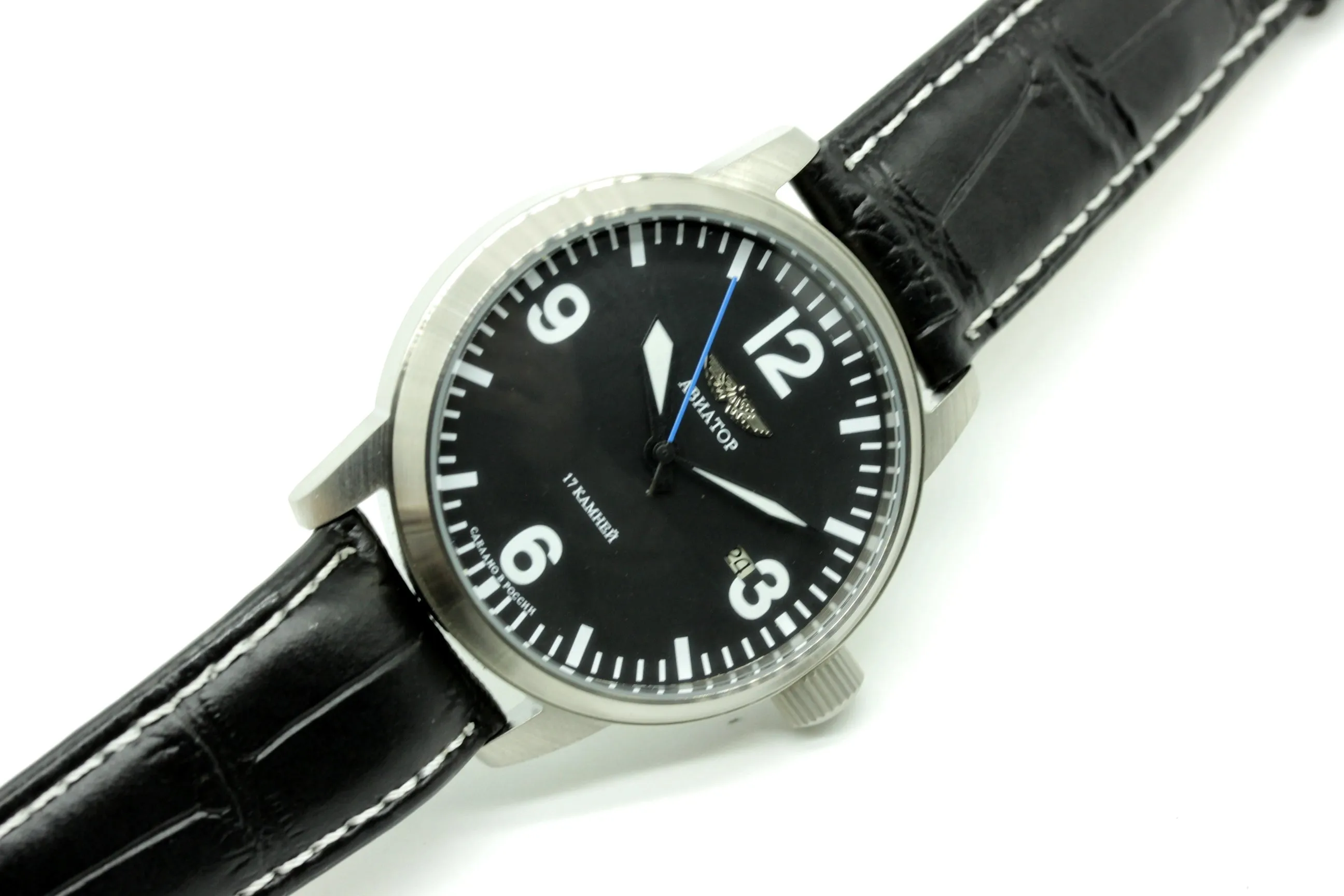 PILOT Aviator Soviet MILITARY Real men's heavy stainless steel watch POLJOT