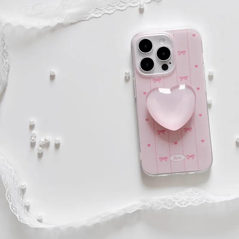 Pink Heart Stand iPhone Case