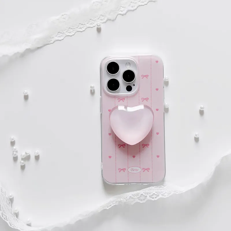 Pink Heart Stand iPhone Case