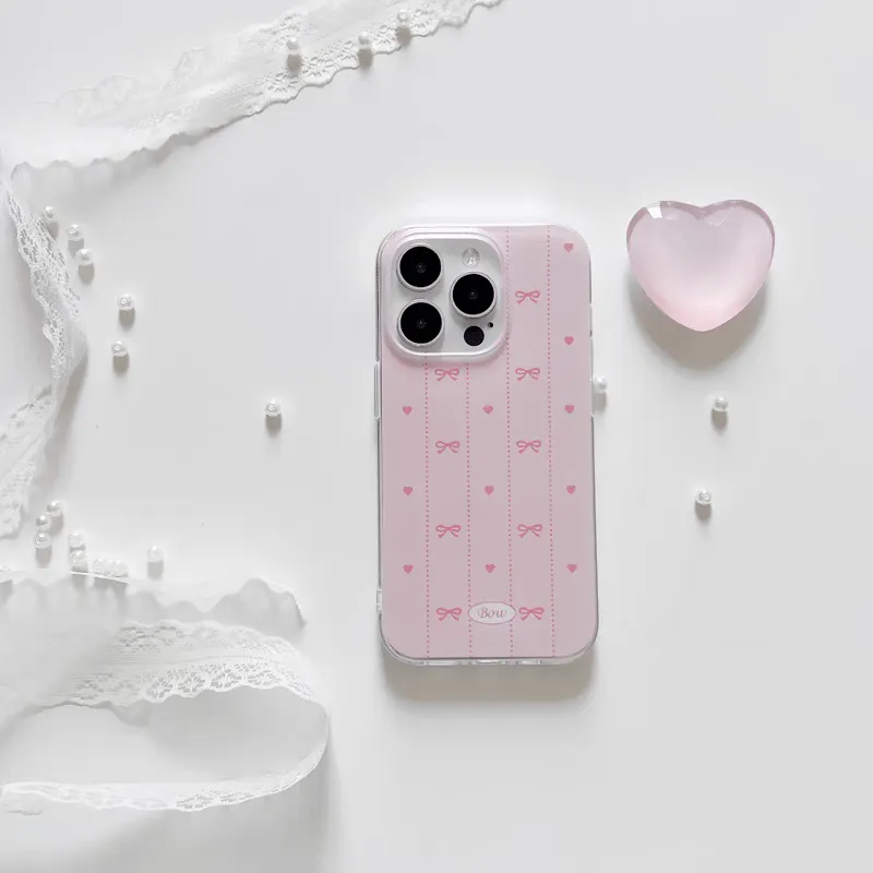 Pink Heart Stand iPhone Case