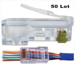 PLATINUM TOOLS EZ-RJ45 MODULAR CAT6E CONNECTORS  (50 LOT PACK)