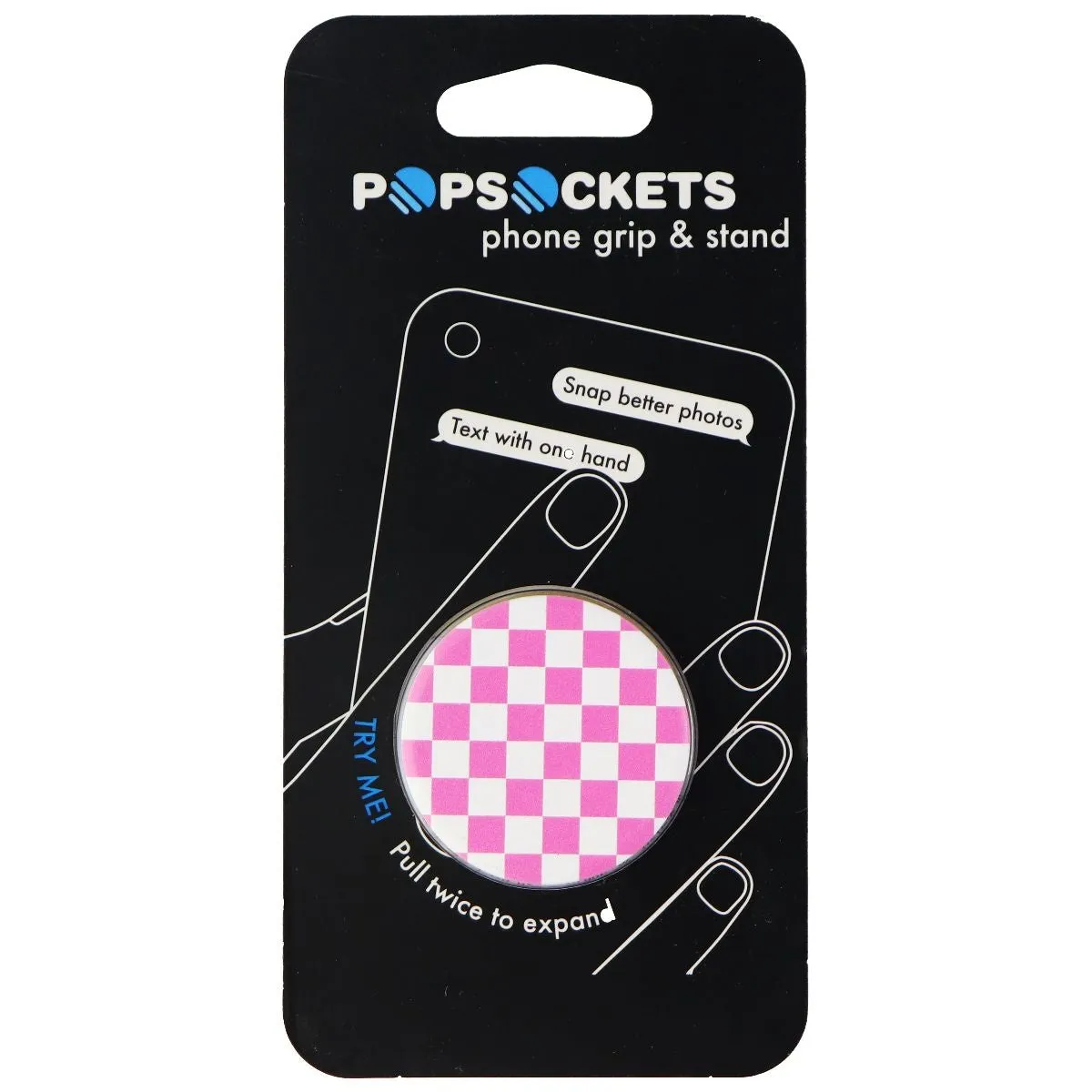 PopSockets: Collapsible Grip & Stand for Phones and Tablets - Checker Pink