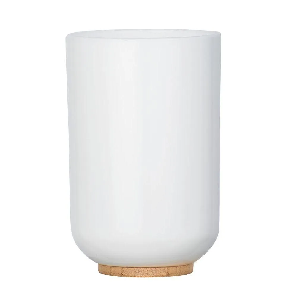 Posa Toothbrush Tumbler White & Bamboo