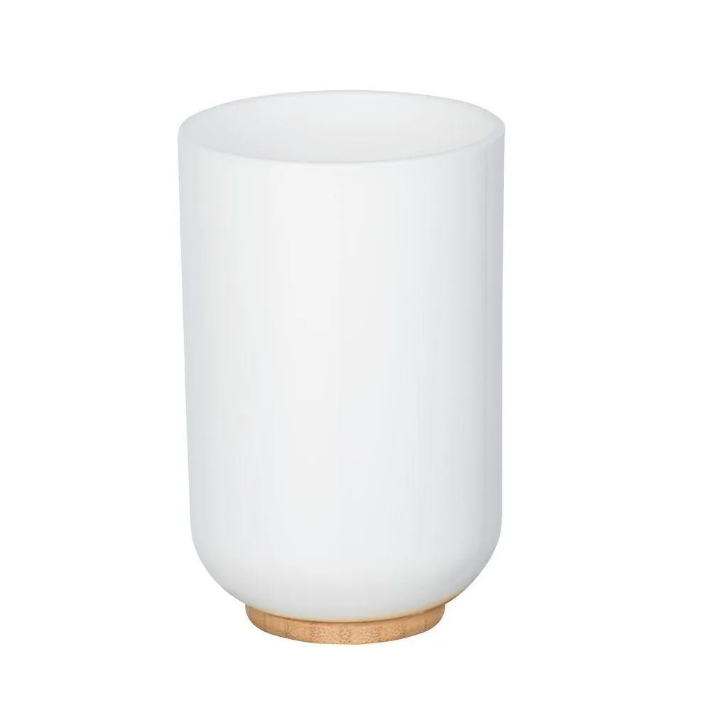 Posa Toothbrush Tumbler White & Bamboo