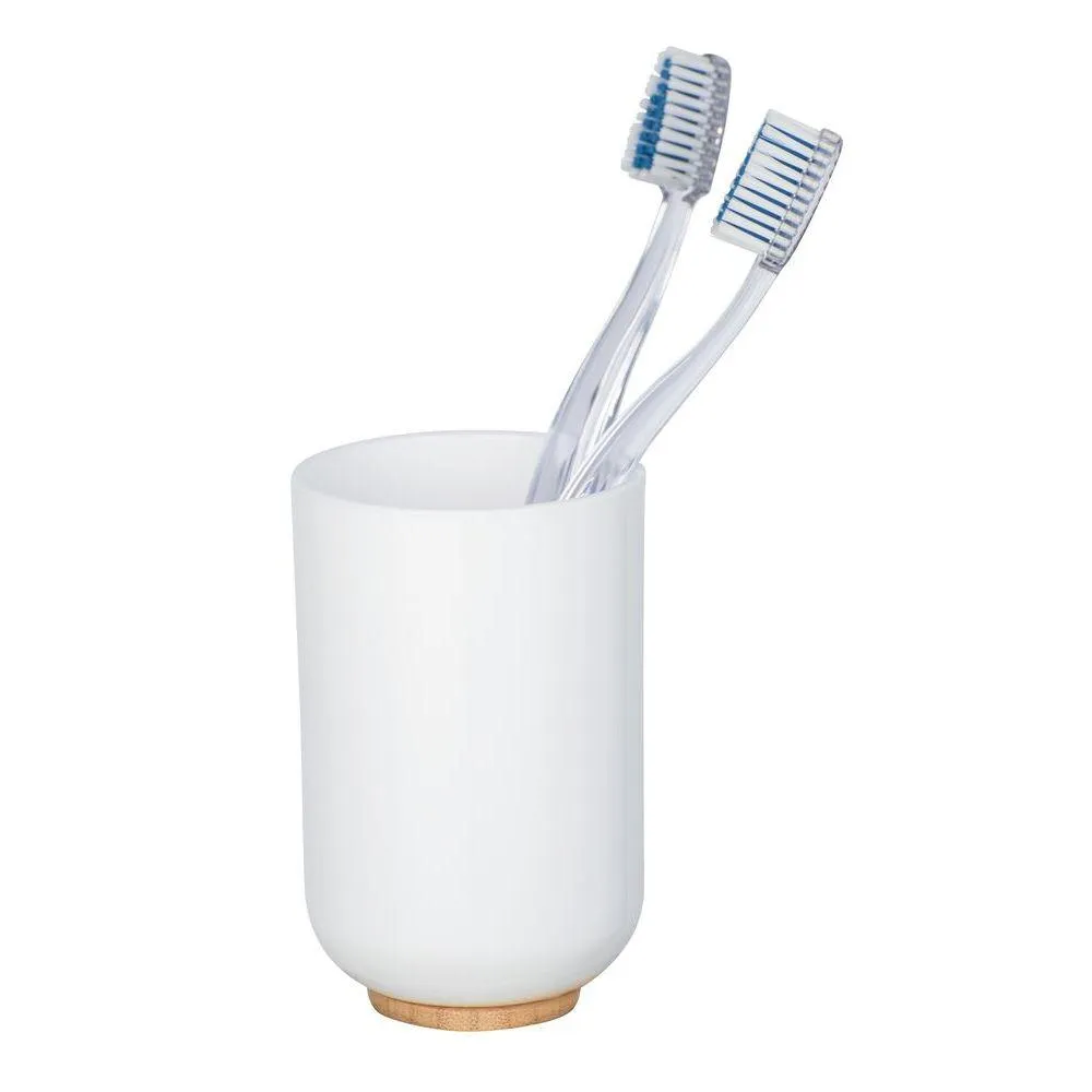 Posa Toothbrush Tumbler White & Bamboo