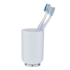 Posa Toothbrush Tumbler White & Chrome