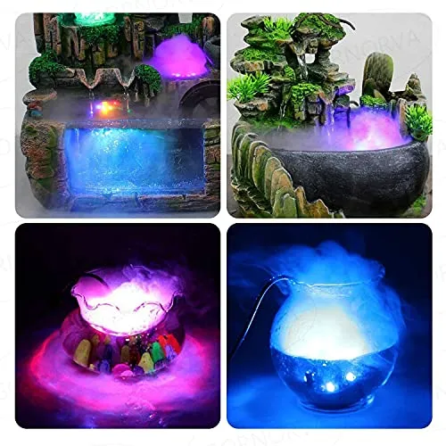 Prescent Party Underwater Mist Maker, Ultrasonic Water Pond Fountain Fogger 12 LED Red Yellow and Blue Light Flashes for Fountains, garden, ponds and tanks, Aluminum