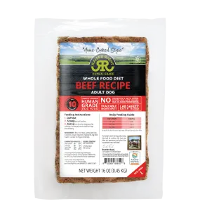 Raised Right Frozen Beef Adult Dog Recipe 16oz