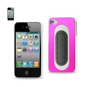 Reiko REIKO IPHONE 4/4S ALUMINUM CASE WITH BEND BACK KICKSTAND IN HOT PINK WHITE