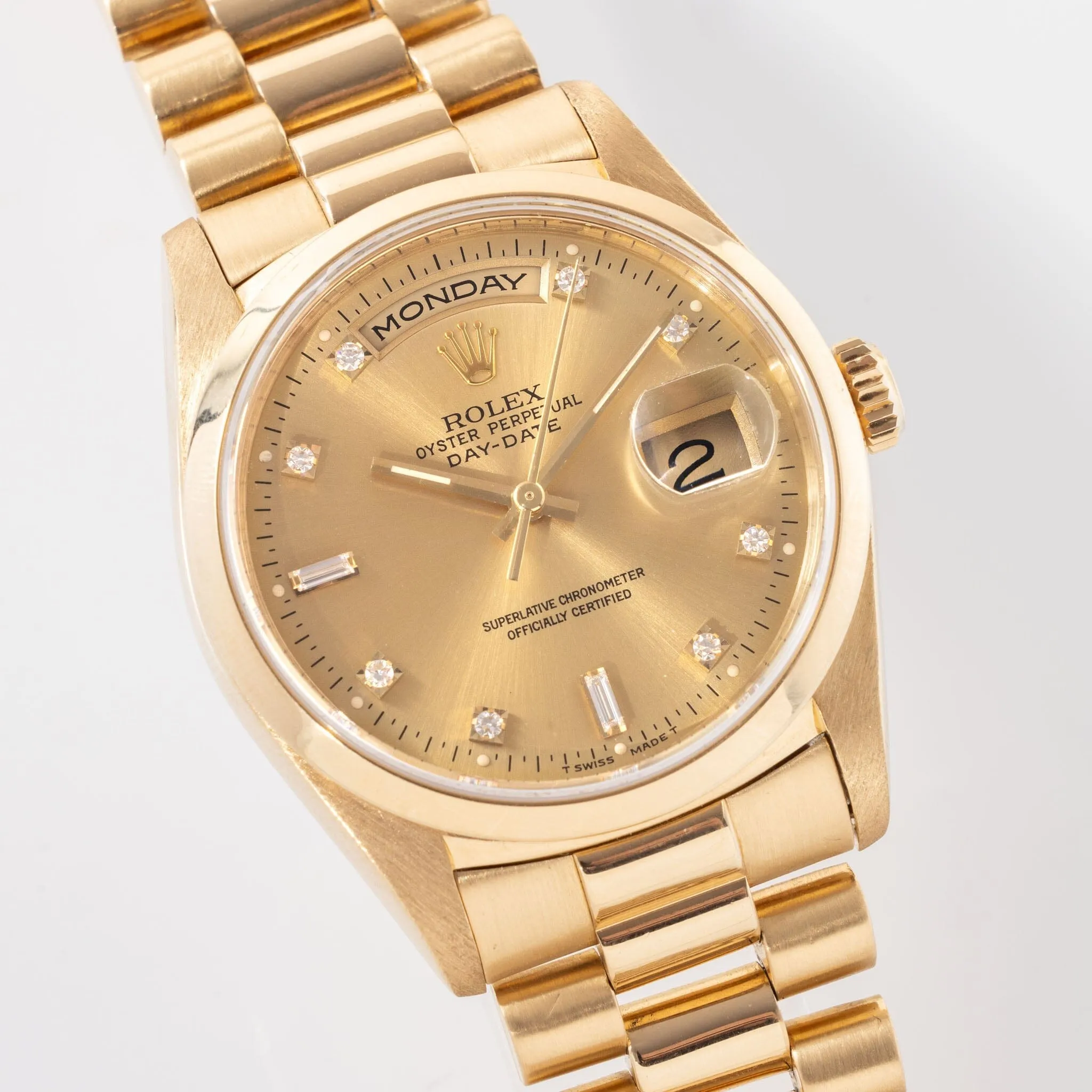 Rolex Day-Date Champagne Diamond Dial Ref 18208