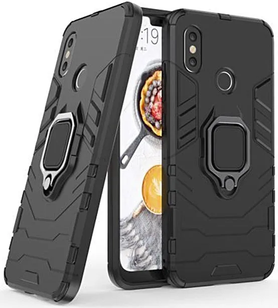 Samsung Galaxy A51 5G Defender Armor Rugged Case with Ring Holder - Black