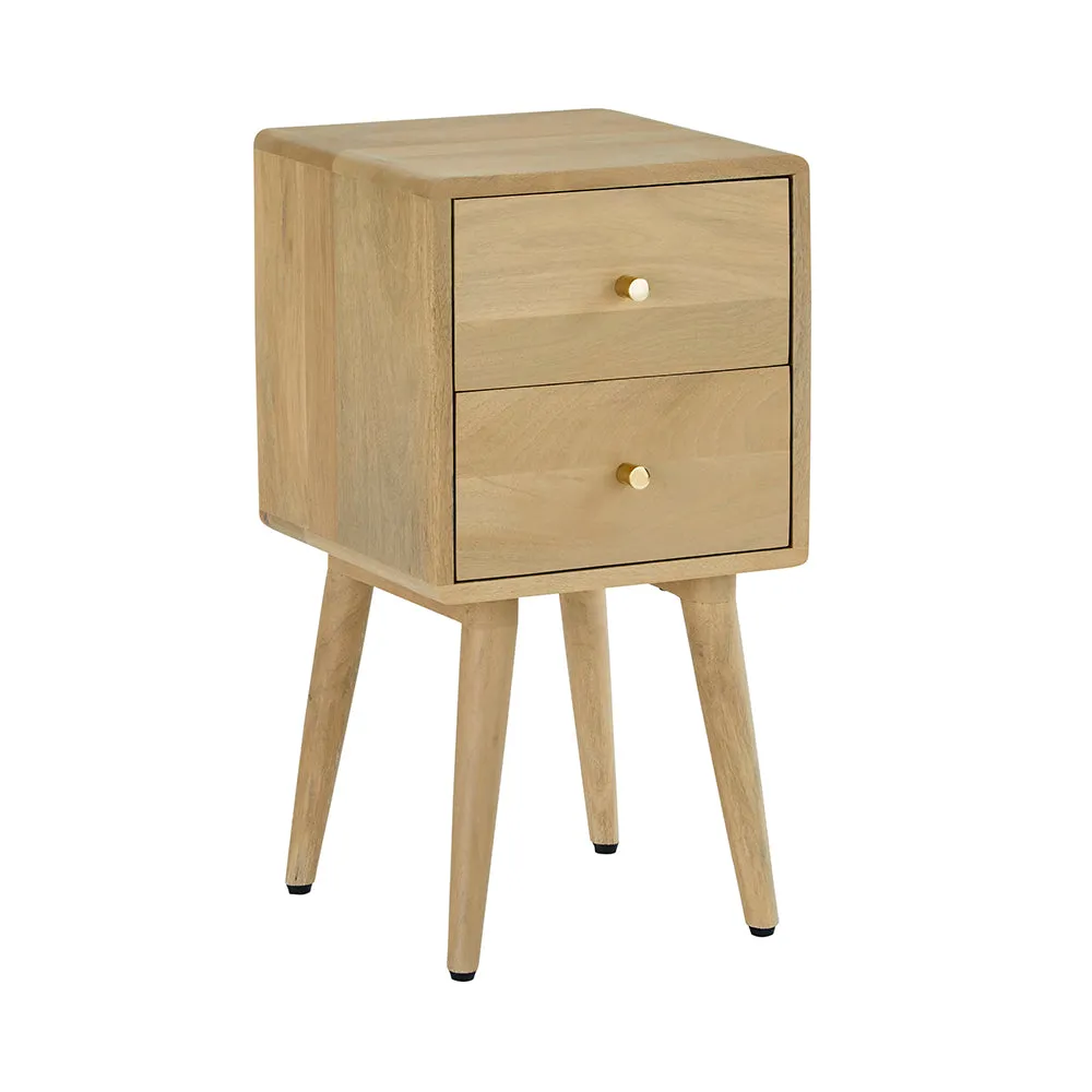 Scandinavian Light Oak Logan Narrow Bedside Table