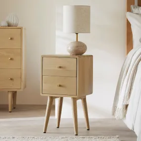 Scandinavian Light Oak Logan Narrow Bedside Table