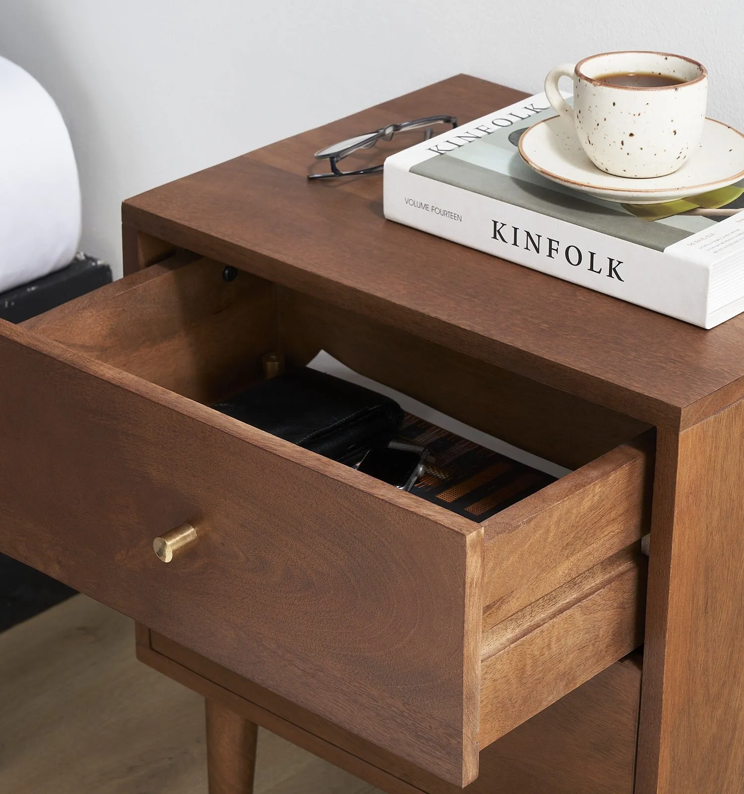 Scandinavian Walnut Oslo Bedside Table