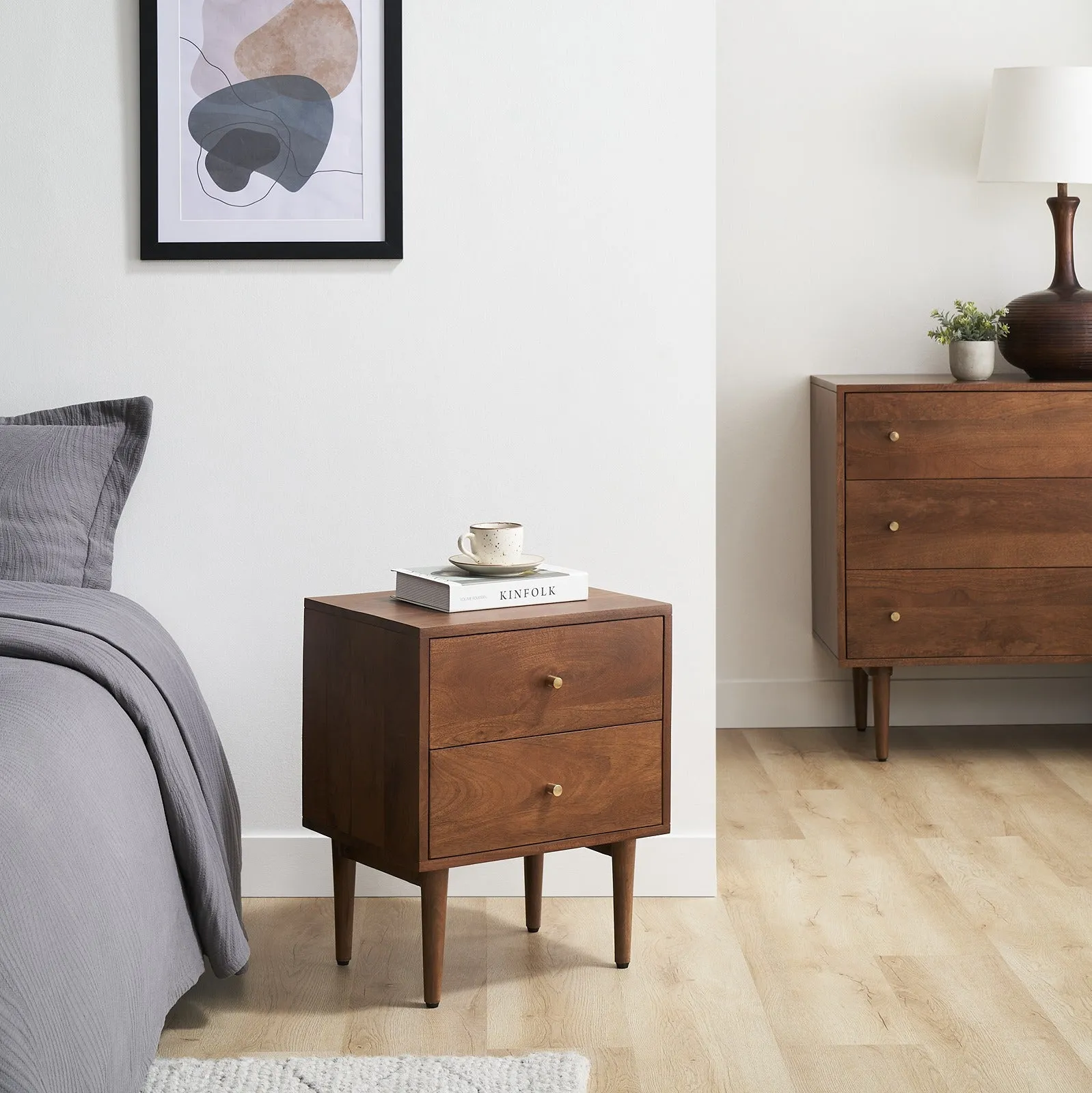 Scandinavian Walnut Oslo Bedside Table