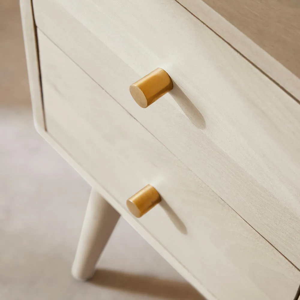 Scandinavian White Oak Logan Narrow Bedside Table