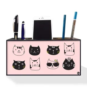 Stationary Holder Pen Mobile Stand Desk Organizer for Office - Cat Face