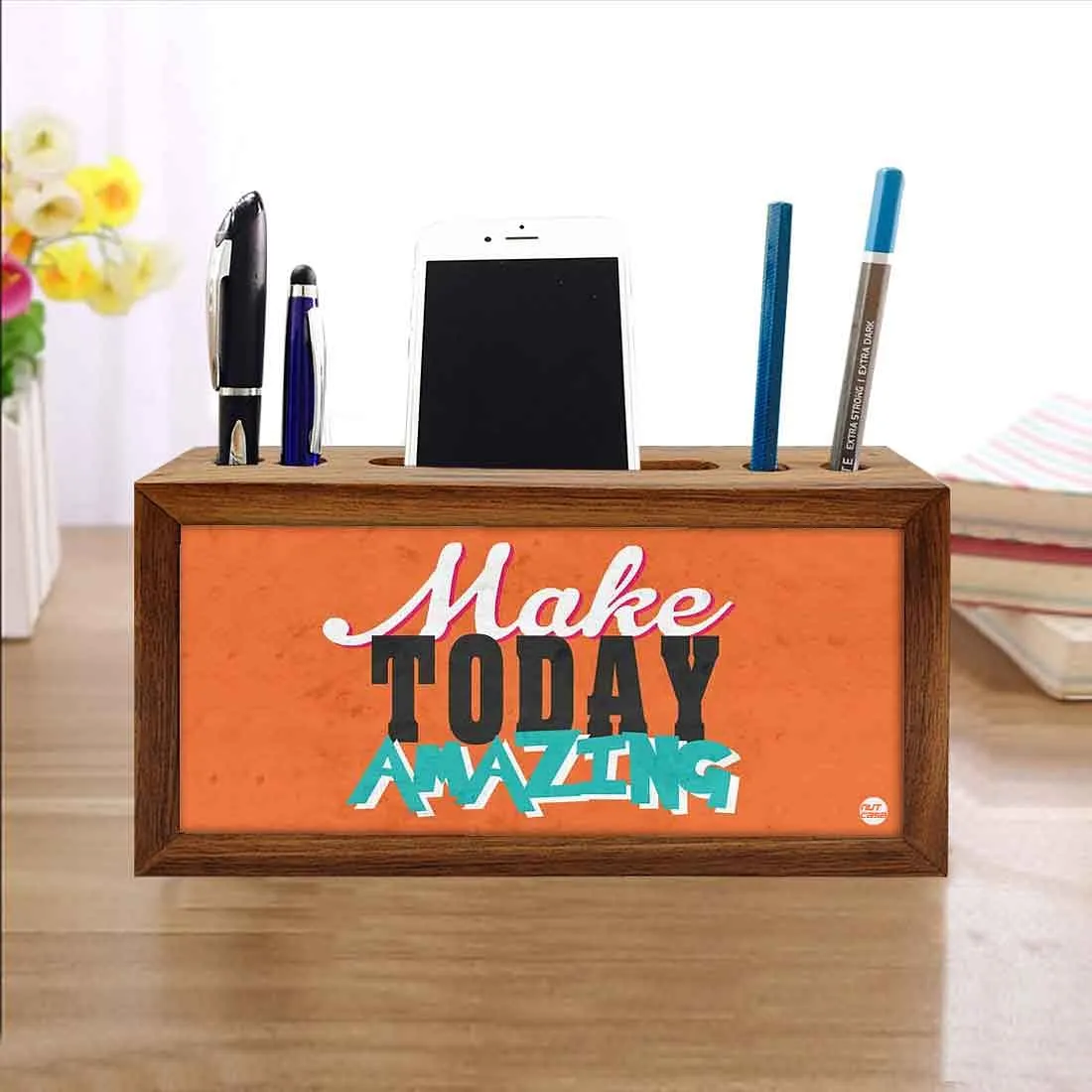 Teak Wood Desk Organiser - Make Today Amazing