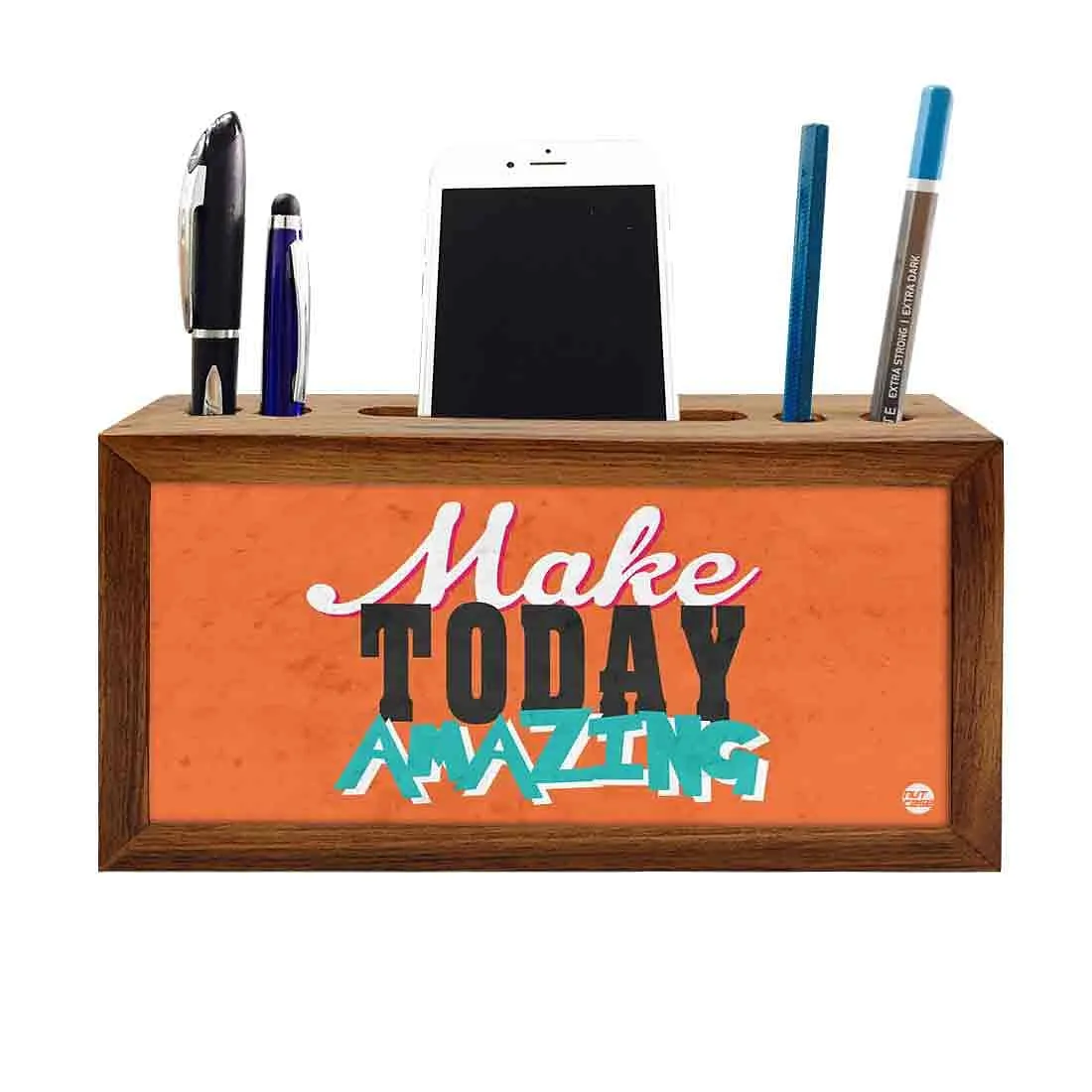 Teak Wood Desk Organiser - Make Today Amazing