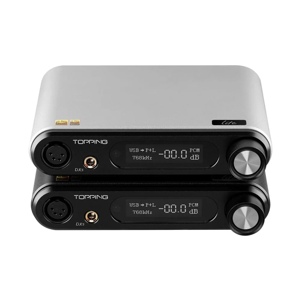 TOPPING DX5 Lite Hi-Res Audio Bluetooth 2×ES9068AS USB DAC & Headphone AMP