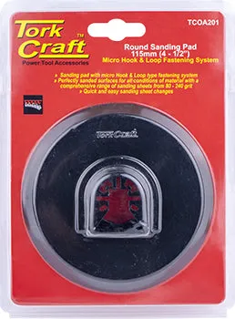 TORK CRAFT QUICK CHANGE  BASE & ARBOR 115MM HOOK AND LOOP MICRO SANDING TCOA201