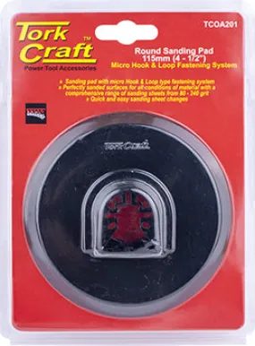 TORK CRAFT QUICK CHANGE  BASE & ARBOR 115MM HOOK AND LOOP MICRO SANDING TCOA201