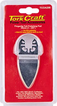 TORK CRAFT QUICK CHANGE BASE & ARBOR 35MM FINGERTIP FELT POLISHING PAD TCOA206