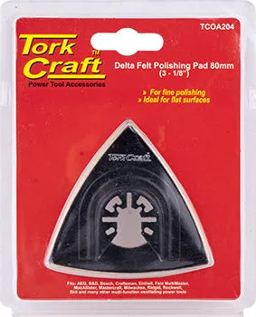 TORK CRAFT QUICK CHANGE  BASE & ARBOR 80MM DELTA FELT POLISHING PAD TCOA204