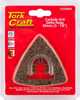 TORK CRAFT QUICK CHANGE CARBIDE GRIT DELTA RASP 80MM(3-1/8') TCOA001