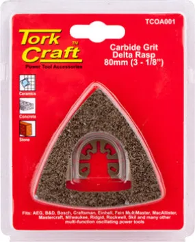 TORK CRAFT QUICK CHANGE CARBIDE GRIT DELTA RASP 80MM(3-1/8') TCOA001